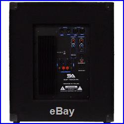 Seismic Audio Powered 15 Subwoofer Cabinet PA DJ PRO Band Speaker Active Sub