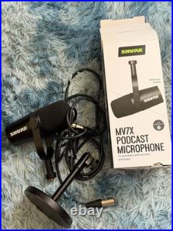 Shure MV7X XLR Podcast Microphone with Desk Stand & XLR Cable Boxed