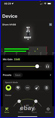 Shure MV88 iOS Digital Stereo Condenser Microphone & Rycote Windshield