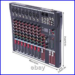 Sound Audio Mixer Board Live Sound Card Bluetooth USB Mixing Console 8 Channels