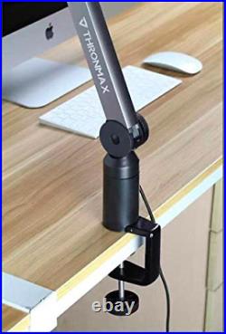THRONMAX Caster Adjustable Boom Arm Stand For USB Cable Microphones