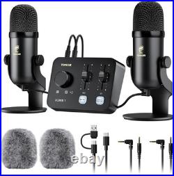 TONOR ASMR Equipment Bundle with Audio Interface Dual Condenser Mics