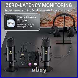 TONOR ASMR Equipment Bundle with Audio Interface Dual Condenser Mics