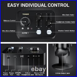 TONOR ASMR Equipment Bundle with Audio Interface Dual Condenser Mics