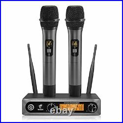 TONOR Wireless Microphone, Metal Dual Professional UHF Cordless Dynamic Mic for