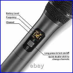 TONOR Wireless Microphone, Metal Dual Professional UHF Cordless Dynamic Mic for