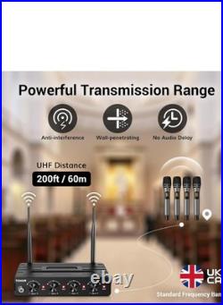 TONOR Wireless Microphones System, 4x5 Channels Cordless Handheld Dynamic