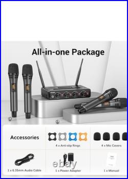 TONOR Wireless Microphones System, 4x5 Channels Cordless Handheld Dynamic
