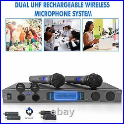 TPro Professional Dual UHF Rechargeable Wireless Microphone System with two Mics