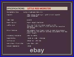 TUBE CONDENSER MICROPHONE U67, U47 Blue, Telefunken quality LITTLE RED MONSTER