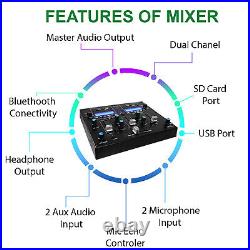 Technical Pro Portable Dual Mixer System Set, with RCA CABLES, Mic, & Power Bank