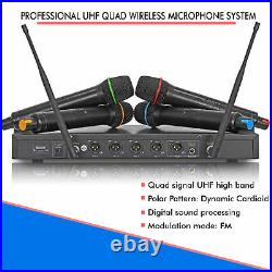 Technical Pro Professional UHF Quad Wireless Microphone System with LCD Display