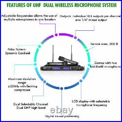 Technical Pro UHF Selectable Channel Dual Wireless Microphone System with Mic Set