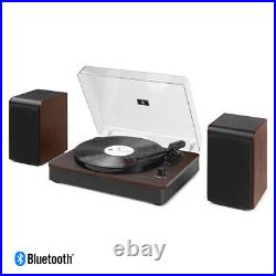 Turntable with Speakers Vinyl Record Player Stereo System, Dark Wood RP330