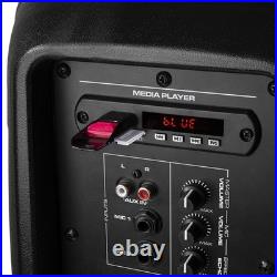 VPS Active Speakers and Wireless Microphones Karaoke PA System with Stands 400W