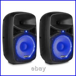 VPS Active Speakers and Wireless Microphones Karaoke PA System with Stands 400W