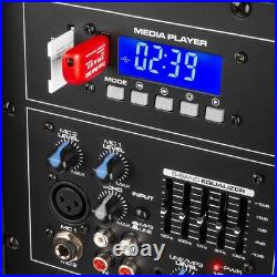 VPS Active Speakers and Wireless Microphones Karaoke PA System with Stands 800W