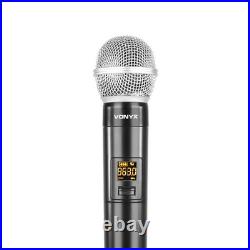 VPS Active Speakers and Wireless Microphones Karaoke PA System with Stands 800W