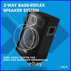Vonyx 15 Passive DJ Speakers Pair 1600W Perfect for Parties & Events