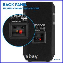 Vonyx 15 Passive DJ Speakers Pair 1600W Perfect for Parties & Events