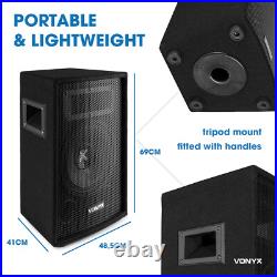 Vonyx 15 Passive DJ Speakers Pair 1600W Perfect for Parties & Events
