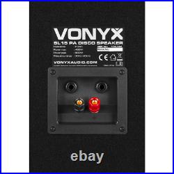 Vonyx 15 Passive DJ Speakers Pair 1600W Perfect for Parties & Events