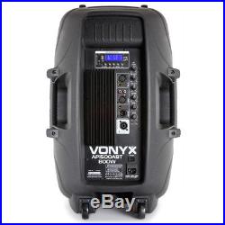 Vonyx Active Powered DJ PA Speaker Wireless Bluetooth Audio Streaming 15 800W
