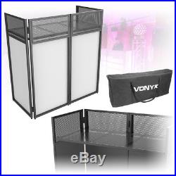 Vonyx Foldable DJ Screen White Facade Booth Surround Front Disco inc Carry Bag