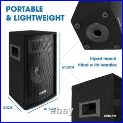 Vonyx SL12 Passive DJ Speakers Pair 12 1200W Professional Audio