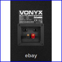 Vonyx SL12 Passive DJ Speakers Pair 12 1200W Professional Audio