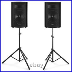 Vonyx SL12 Passive DJ Speakers Pair 1200W + Stands for Events