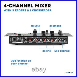 Vonyx STM3030 Bluetooth DJ Mixer 4 Channels Professional Audio Mixer