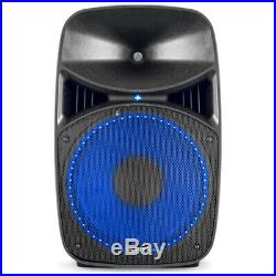 Vonyx VPS152A 15 LED Bluetooth Powered Speaker Pair DJ PA with Stands 1000W