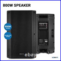 Vonyx VSA12 Powered PA Speaker Pair 1600W 12 Bi-Amplified DJ System