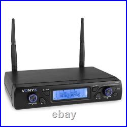 Vonyx WM62 Dual Wireless Microphone System UHF 16Ch Karaoke Set