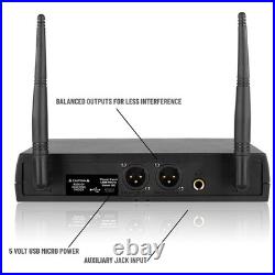 Vonyx WM62 Dual Wireless Microphone System UHF 16Ch Karaoke Set