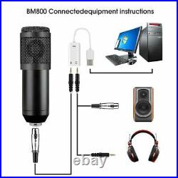 Wired Professional Kit Microphone Condenser Recordings Singing Studio USB Plugs