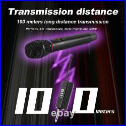 Wireless Handheld Microphone Mic Dynamic Recordings Battery Adjustment Frequency
