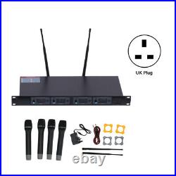 Wireless Microphone System 4-Channel Cordless Mic Set with 4 Hand-Held Mics UK
