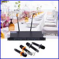 Wireless Microphone System 4-Channel Cordless Mic Set with 4 Hand-Held Mics UK