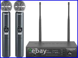 Wireless Microphone System, Phenyx Pro Dual Channel Cordless 2 Microphones Set