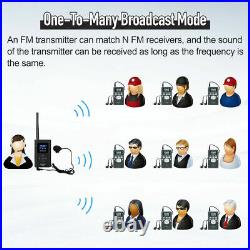Wireless Tour Guide Church System 2 Microphone Transmitter 50 Receiver School
