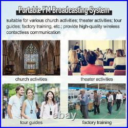 Wireless Tour Guide System 2 Transmitter Mic 30 Receiver Church Training Meeting