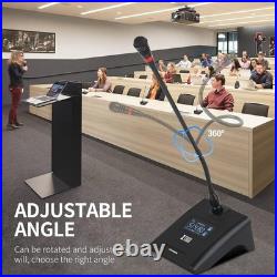 XTUGA Cordless Conference Microphone Set UHF Desktop Gooseneck Microphone with