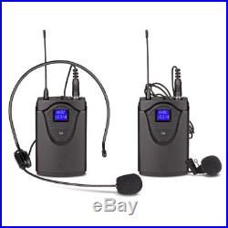 XTUGA Wireless Microphone System 4 Channel 4 Lavalier 4 Headset Mic Kraoke Stage