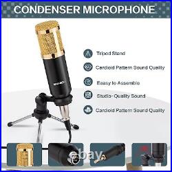 Xisono Podcast Equipment Bundle, Condenser Microphone Bundle with Tripod Stand