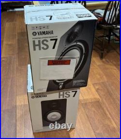 Yamaha HS7 Studio Monitors Black, Pair with Power Cables and Original Box
